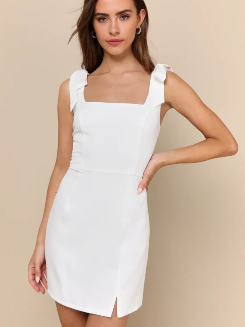 Lulus Your Sweetie White Tie-strap Mini Dress - Size M